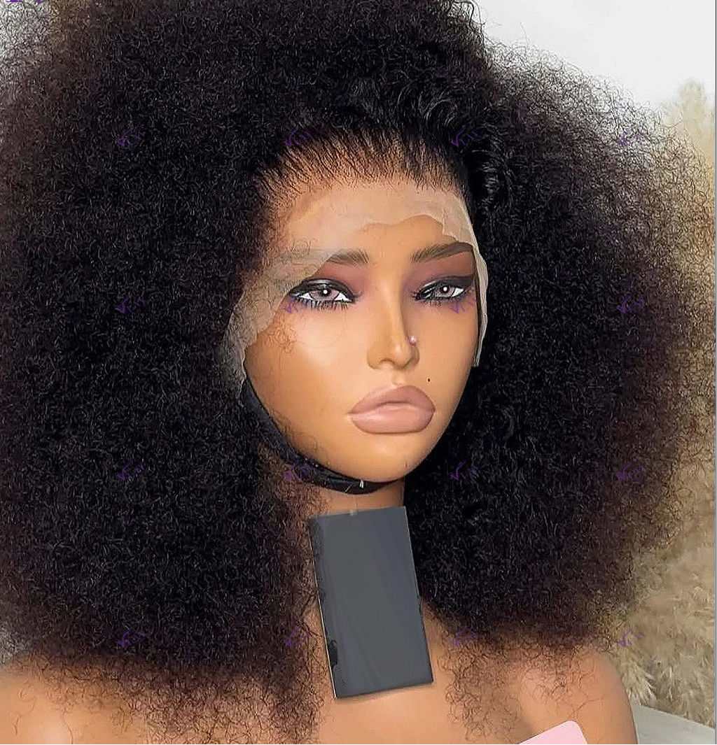 Glamazon 450 Density Glueless Wig Human Hair Afro Kinky Curly 13×6 HD Lace Frontal Wig 360 HD Transparent Lace Wig Human Hair Wear And Go