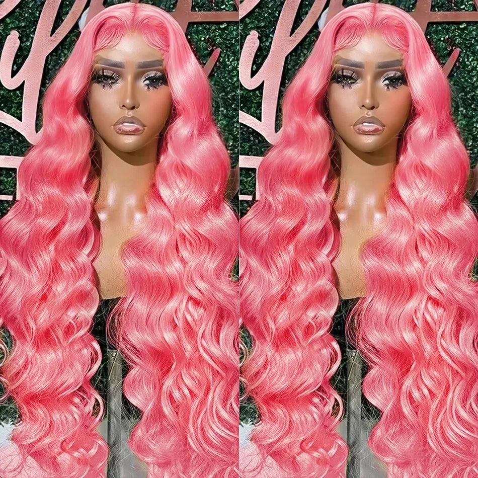Glamazon 13x4 Body Wave Light Pink Lace Front Wig Brazilian Human Hair Wigs Colored Wig 13x6 Transparent HD Lace Frontal Wigs For Women
