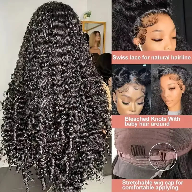 Glamazon Burmese Curly Human Hair 13x6 13x4 Transparent HD Lace Front Wig 7x6 HD Lace Pre Plucked Wig For Women 40 42 Inches Remy Hair Natural Color Wigs