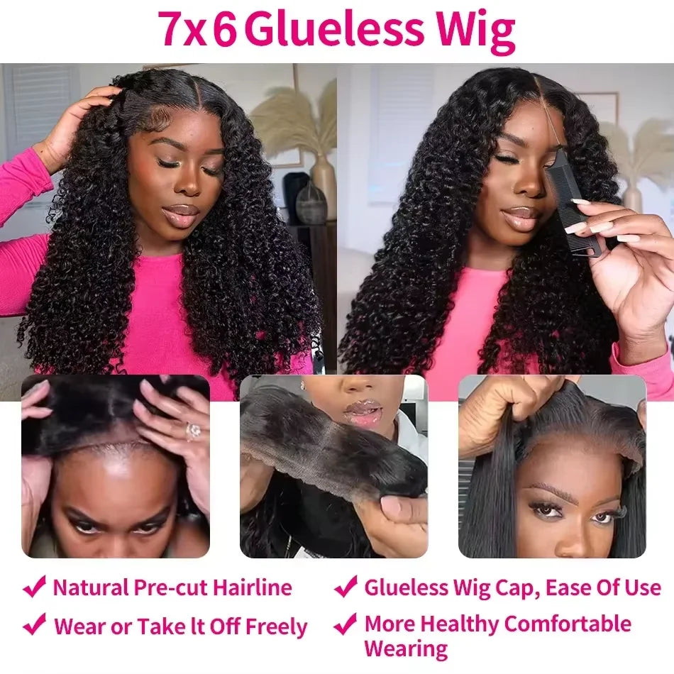 Glamazon Burmese Curly Human Hair 13x6 13x4 Transparent HD Lace Front Wig 7x6 HD Lace Pre Plucked Wig For Women 40 42 Inches Remy Hair Natural Color Wigs