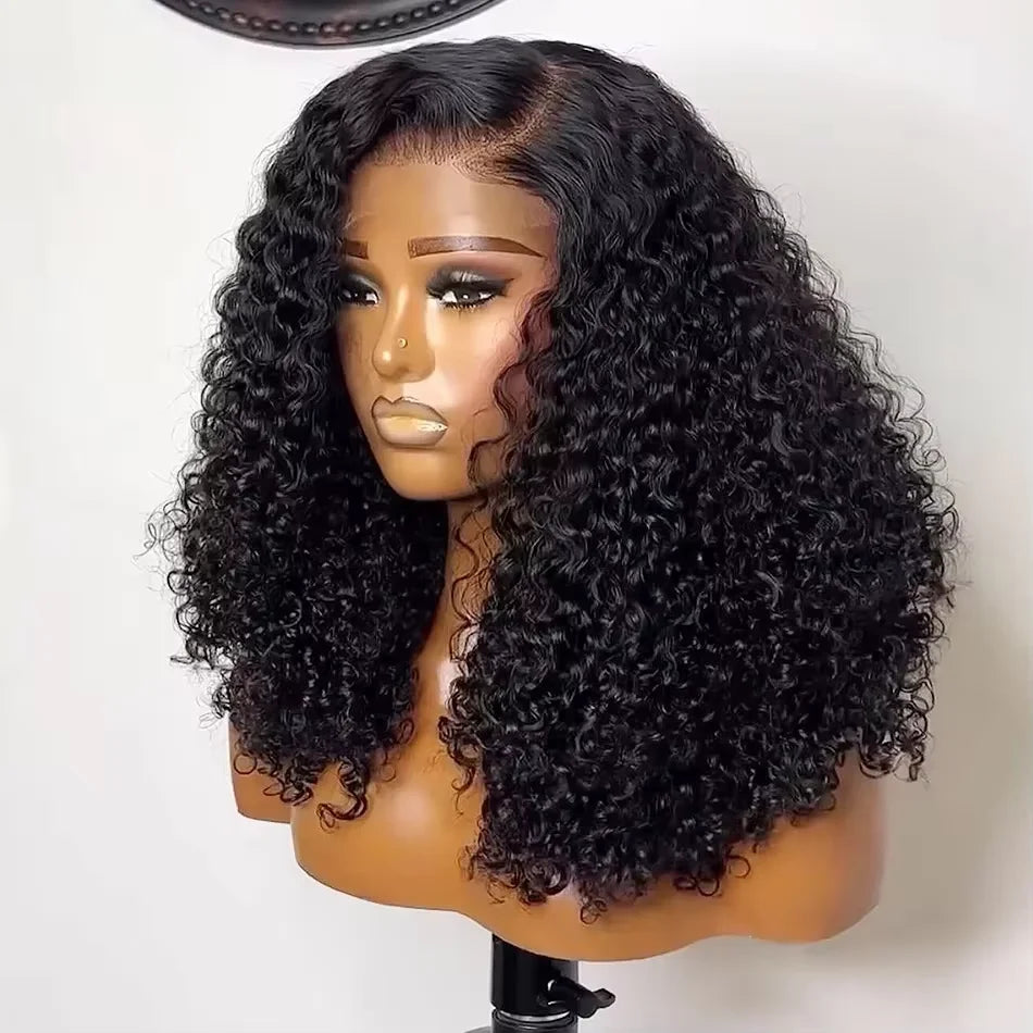 Glamazon 200% Density Curly Bob Wigs Human Hair Deep Wave Bob Wig 13×4 Lace Front Wig Deep Curly Human Hair Wigs Lace Front Wig For Women