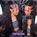 Glamazon  38Inch Deep Wave Frontal Wig Transparent 13x4 13x6 HD Lace Frontal Human Hair Wigs Curly Human Hair Lace Frontal Wigs For Women