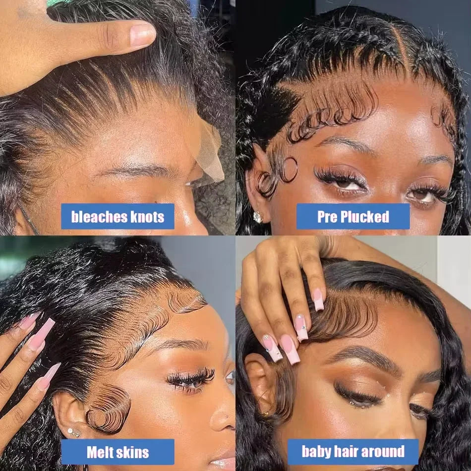 Glamazon 200% Density Curly Bob Wigs Human Hair Deep Wave Bob Wig 13×4 Lace Front Wig Deep Curly Human Hair Wigs Lace Front Wig For Women