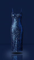 Sapphire Blue Sequin Slip Dress