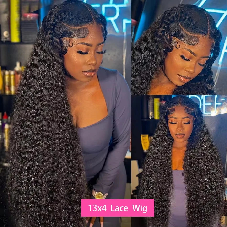 Glamazon Curly Glueless Wigs Human Hair Ready To Wear 13x6 Deep Wave Hd Lace Front Human Hair Wig Transparent Curly Water Wave Lace Wigs